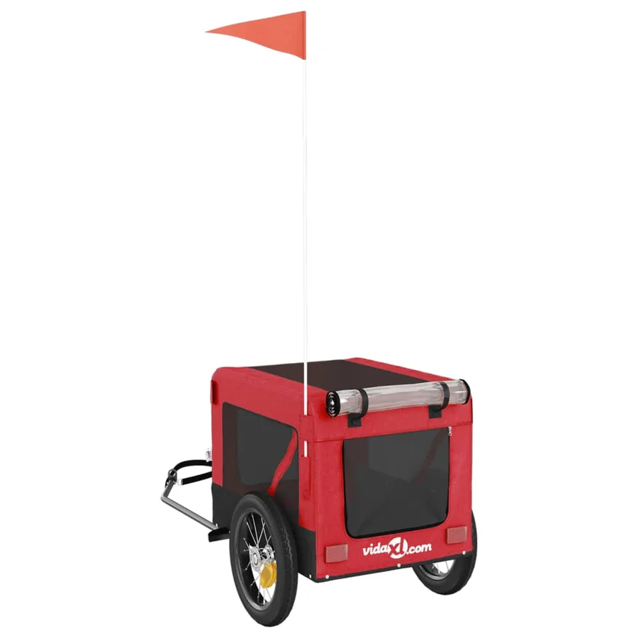 Remorque de vélo pour animaux de compagnie rouge et noir - 9