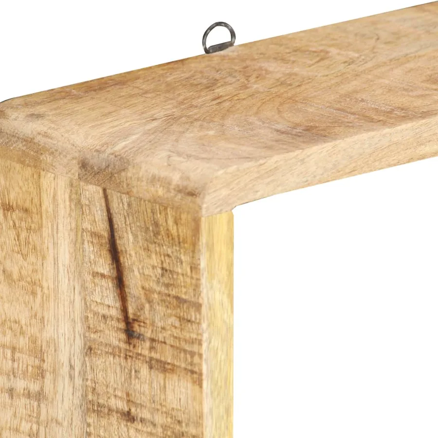 Ensemble d'étagère cube 3 pcs bois solide de manguier - 3