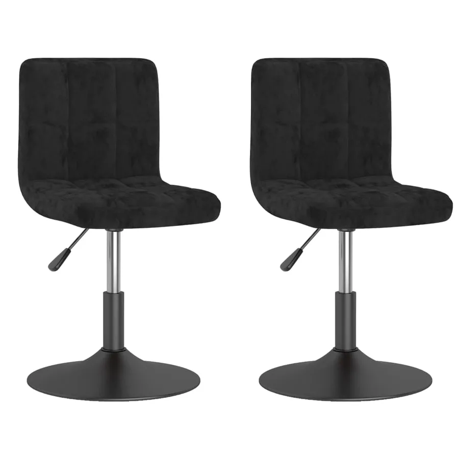 Chaises pivotantes à manger lot de 2 noir velours - 2