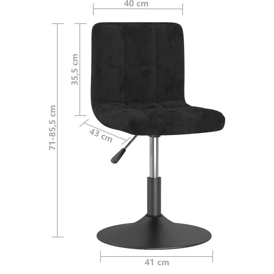 Chaises pivotantes à manger lot de 2 noir velours - 9