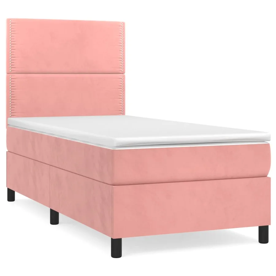 Sommier à lattes de lit et matelas Rose 80x200 cm Velours - 2