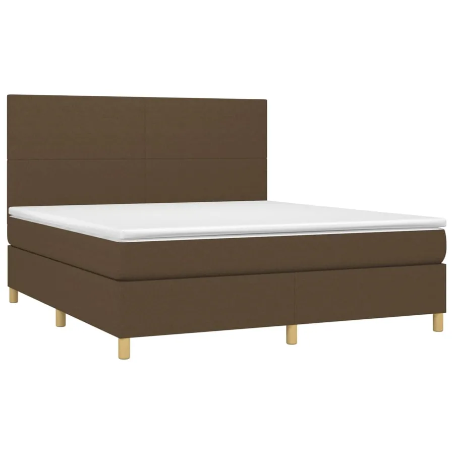 Sommier à lattes de lit avec matelas Marron foncé 160x200 cm - 3