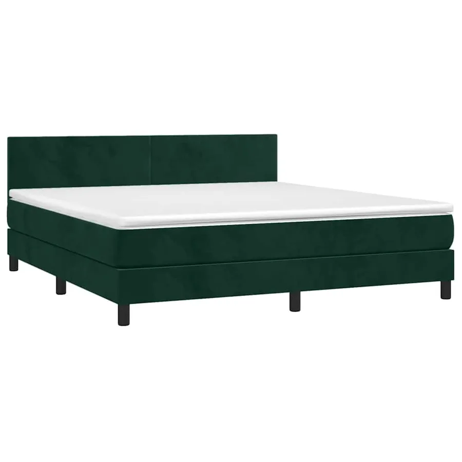Sommier à lattes de lit avec matelas LED Vert foncé 180x200 cm - 4
