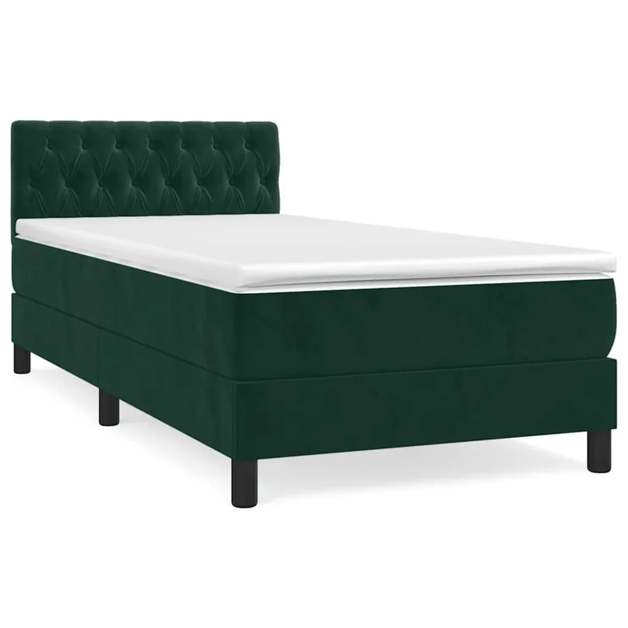 Sommier à lattes de lit avec matelas Vert foncé 90x200 cm - 2