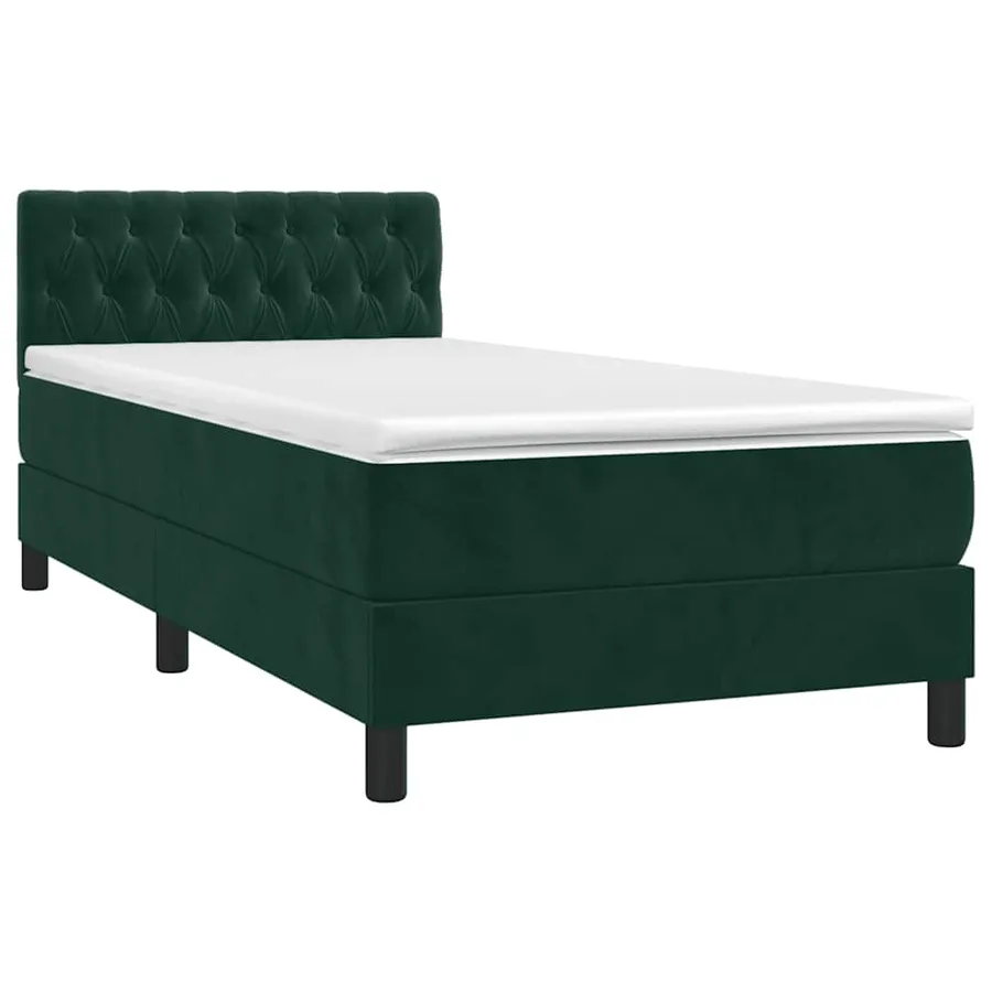 Sommier à lattes de lit avec matelas Vert foncé 90x200 cm - 3