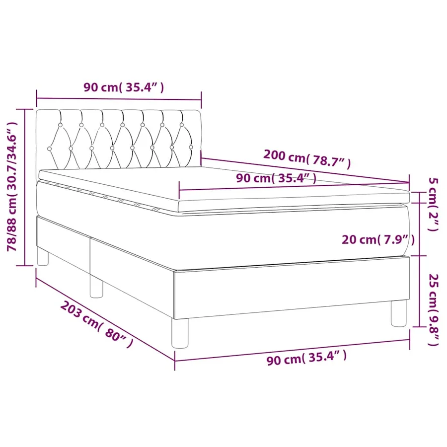 Sommier à lattes de lit avec matelas Vert foncé 90x200 cm - 8