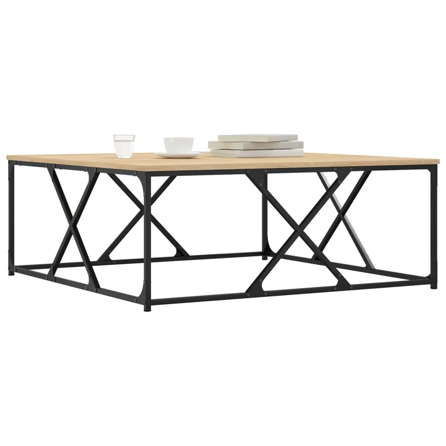 Table basse chêne sonoma 100x100x40 cm bois d'ingénierie - 3