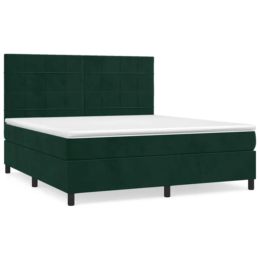 Sommier à lattes de lit et matelas Vert foncé 180x200cm Velours - 2