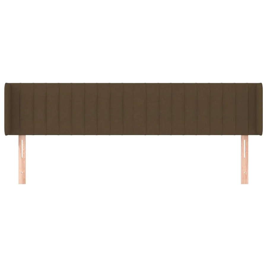 Tête de lit avec oreilles Marron Foncé 183x16x78/88 cm Tissu - 3