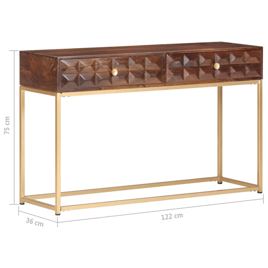 Console en bois de manguier massif 122 x 36 x 75 cm - 8