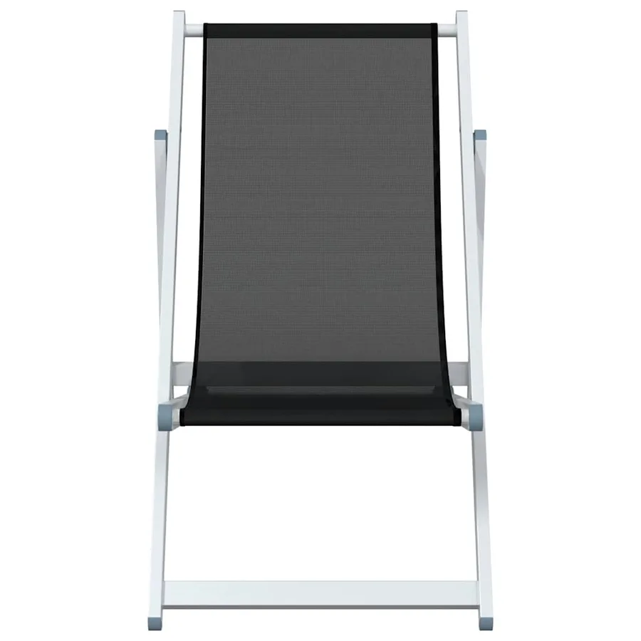 Chaises de plage pliantes lot de 2 noir aluminium et textilène - 4
