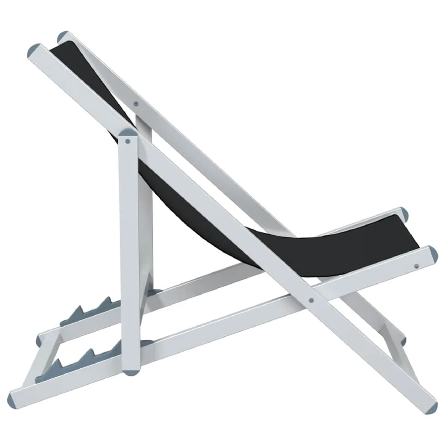 Chaises de plage pliantes lot de 2 noir aluminium et textilène - 5