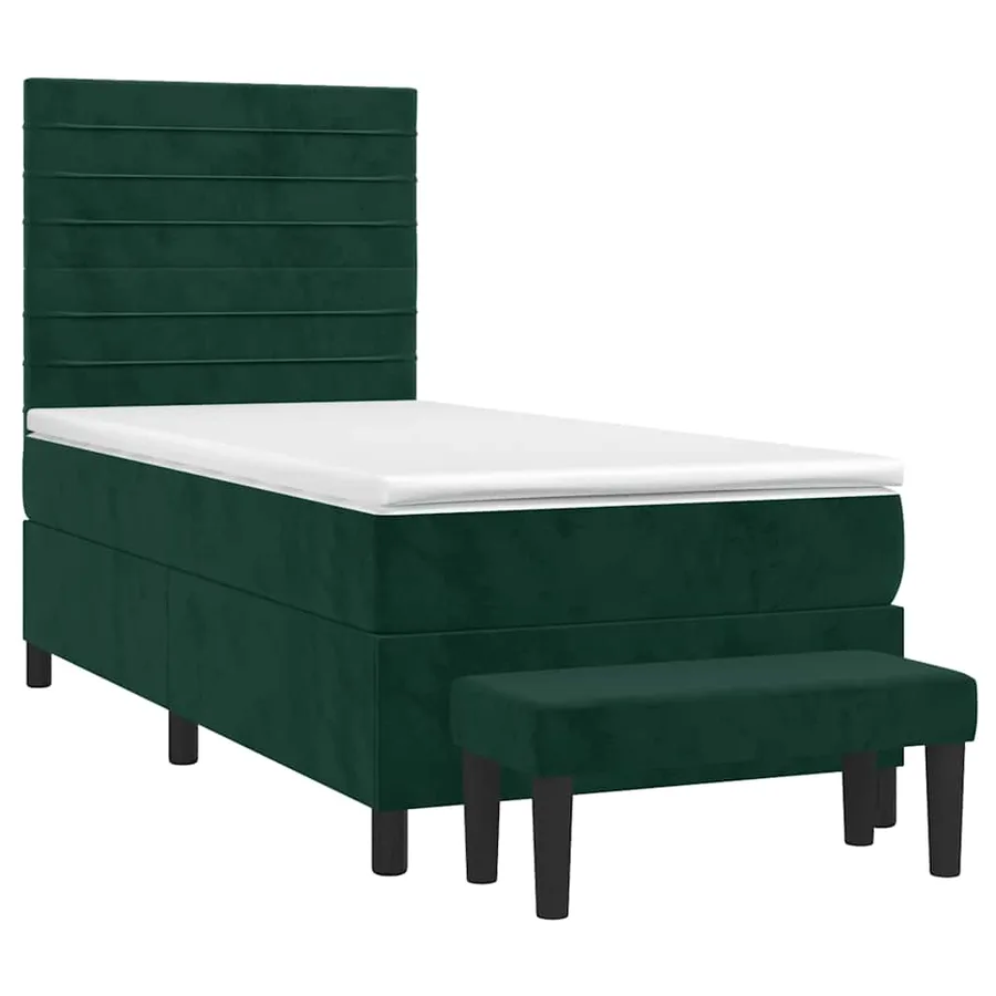 Sommier à lattes de lit et matelas Vert foncé 80x200 cm Velours - 3