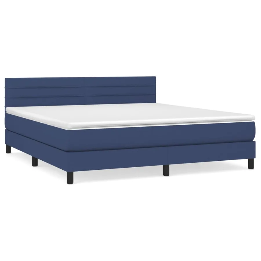 Sommier à lattes de lit avec matelas Bleu 180x200 cm Tissu - 2