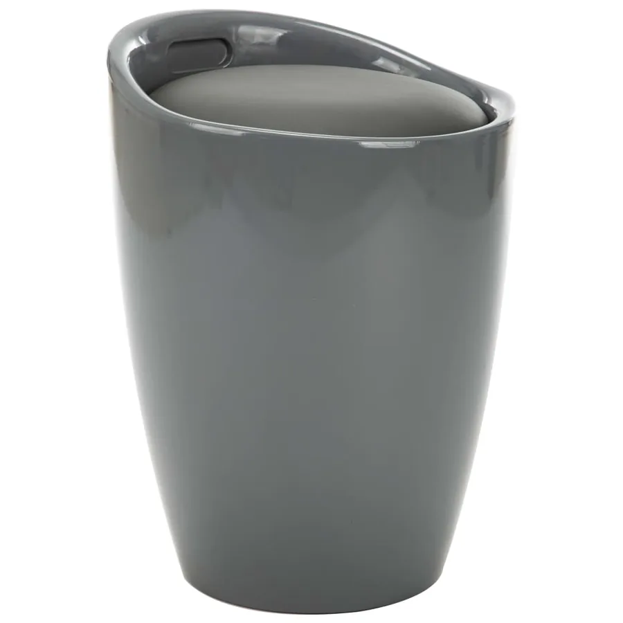Tabouret de rangement Gris Similicuir