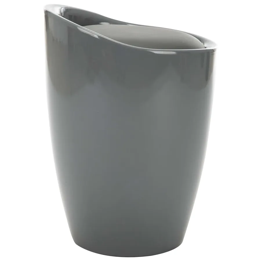 Tabouret de rangement Gris Similicuir - 3