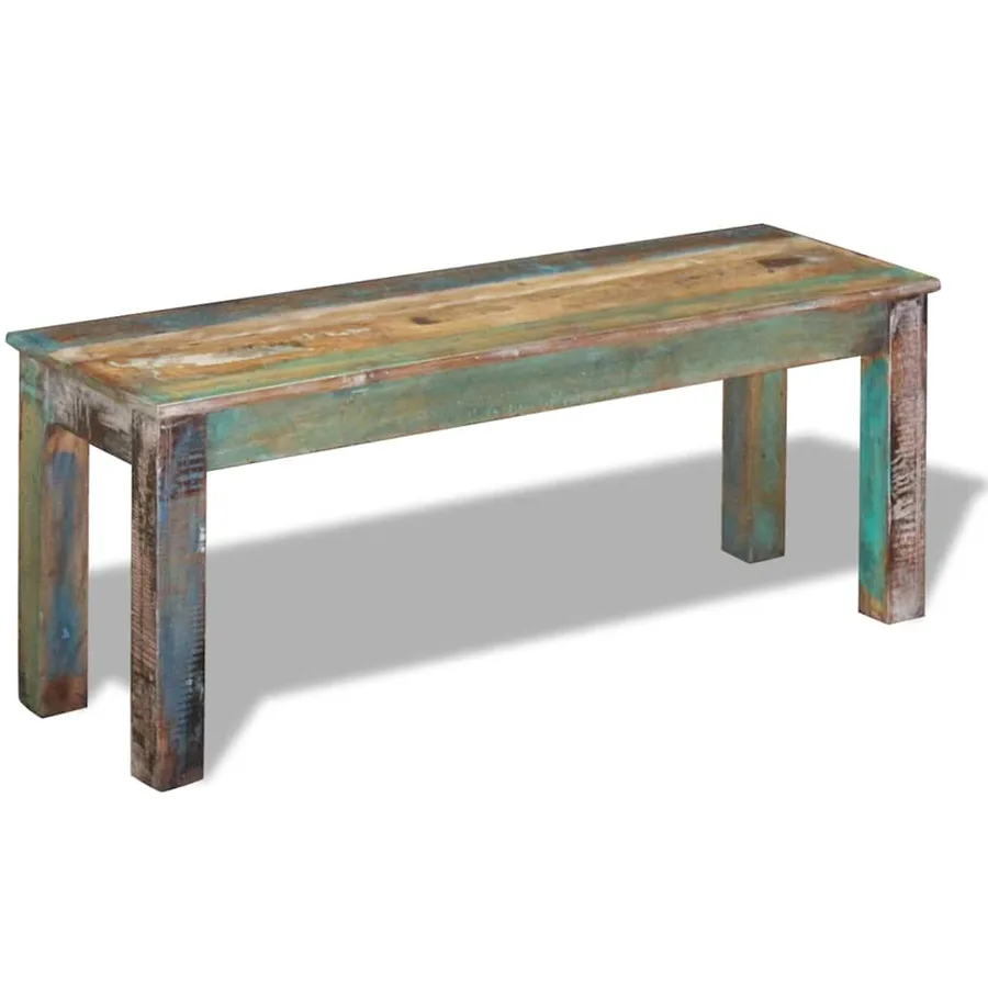 Banc 110x35x45 cm Bois de récupération massif - 4