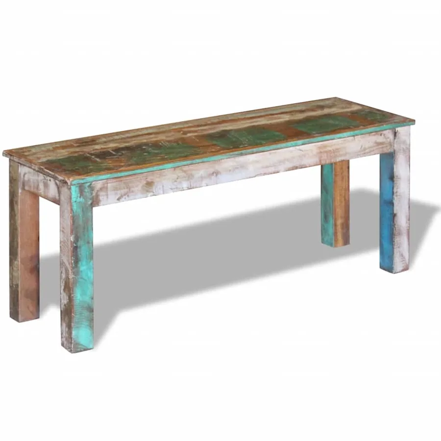 Banc 110x35x45 cm Bois de récupération massif - 6