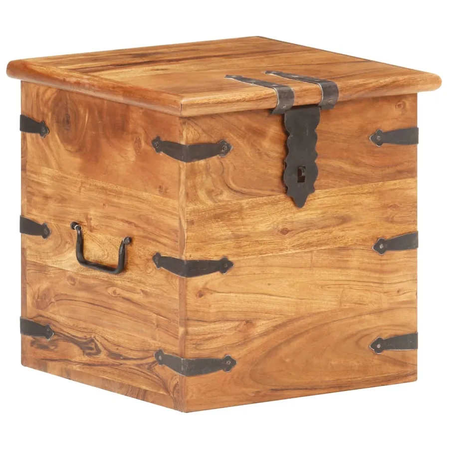 Coffre 40x40x40 cm Bois d'acacia solide - 10