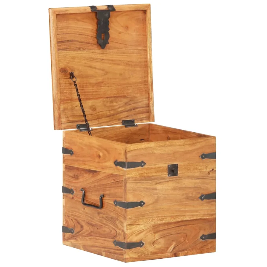 Coffre 40x40x40 cm Bois d'acacia solide - 2