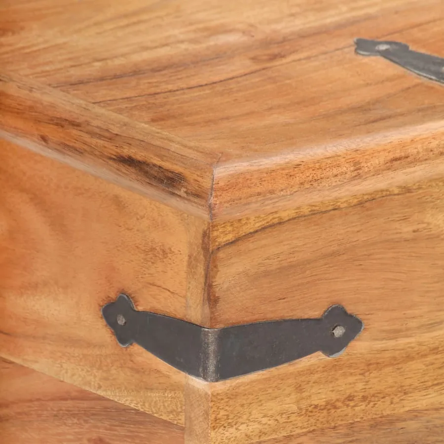 Coffre 40x40x40 cm Bois d'acacia solide - 6