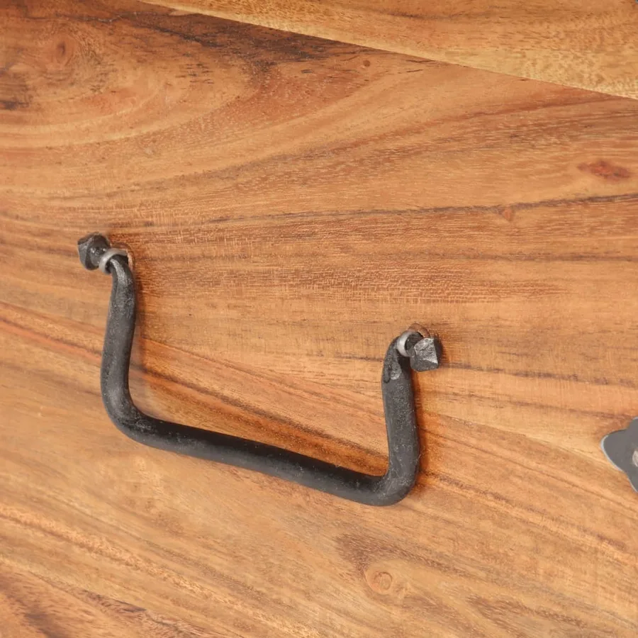 Coffre 40x40x40 cm Bois d'acacia solide - 7