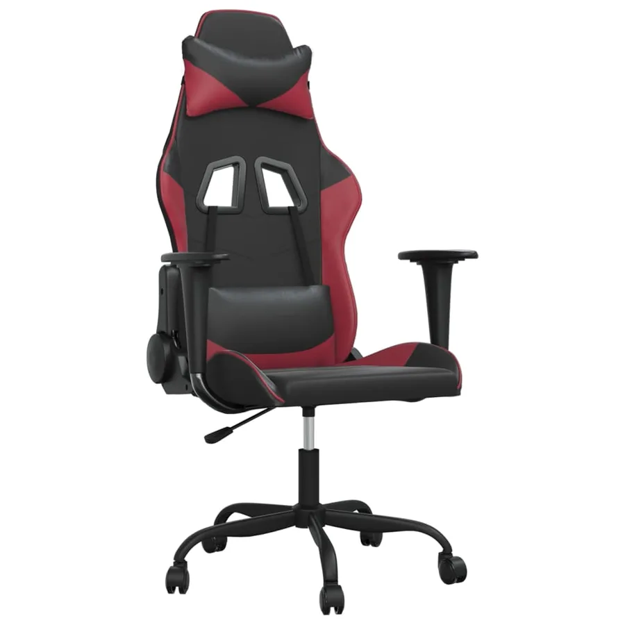 Chaise de jeu Noir et rouge bordeaux Similicuir - 2