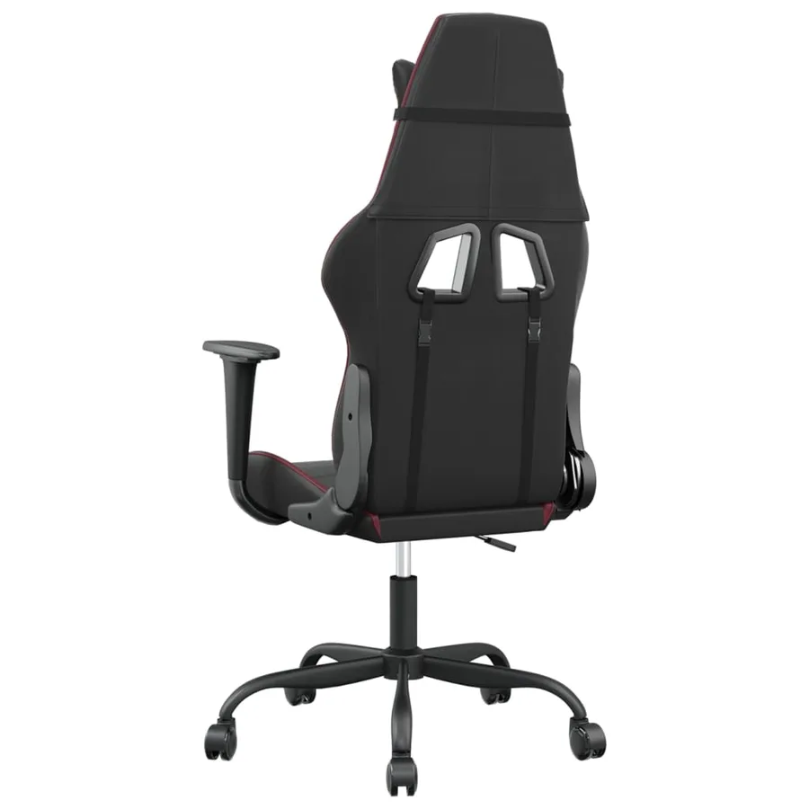 Chaise de jeu Noir et rouge bordeaux Similicuir - 5