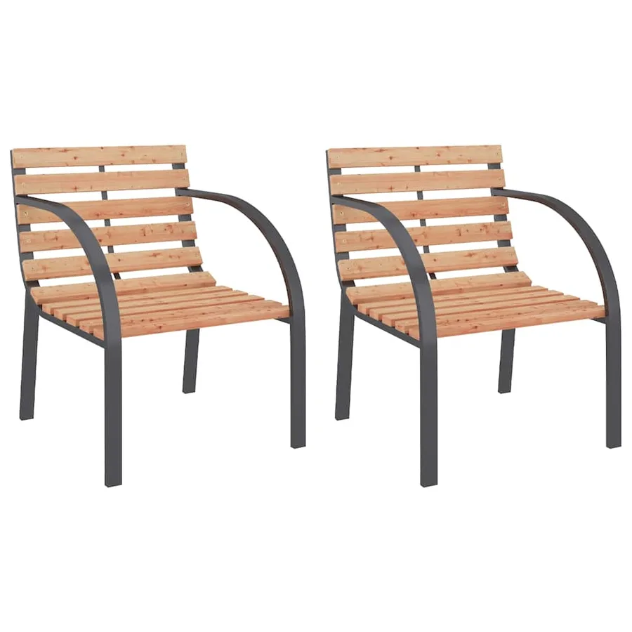 Chaises de jardin lot de 2 Bois - 2