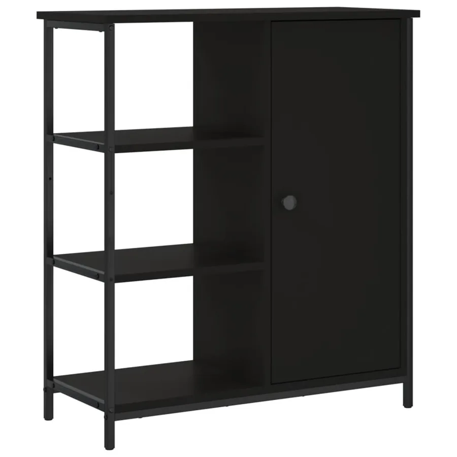 Buffet noir 70x30x80 cm bois d'ingénierie - 2