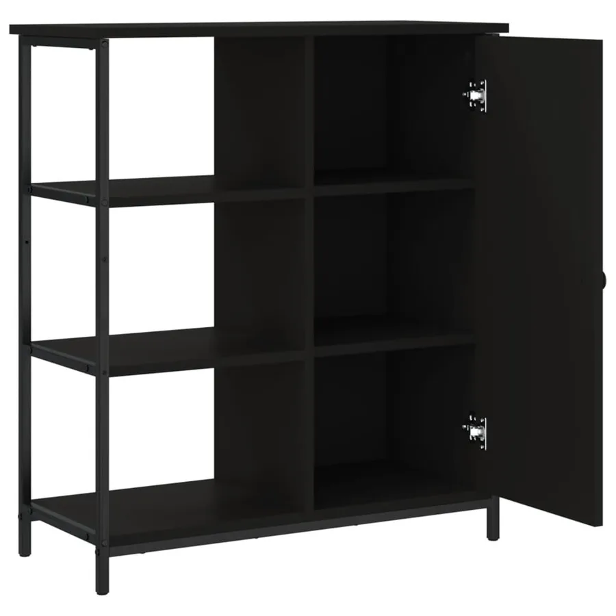 Buffet noir 70x30x80 cm bois d'ingénierie - 5