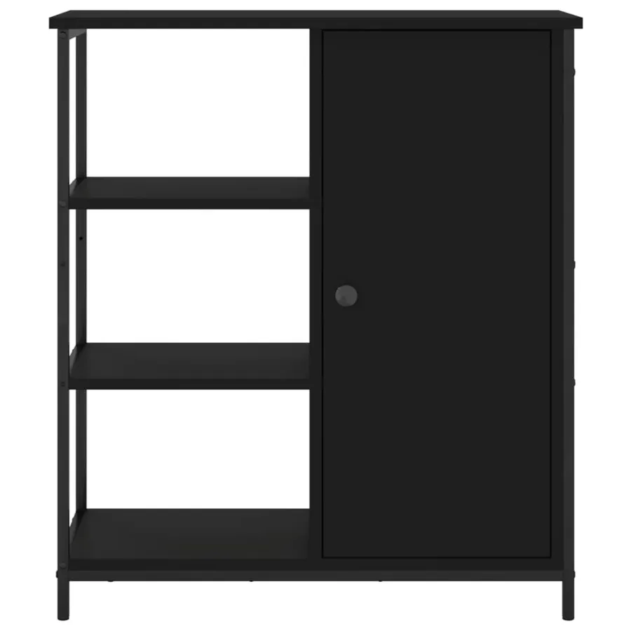 Buffet noir 70x30x80 cm bois d'ingénierie - 6