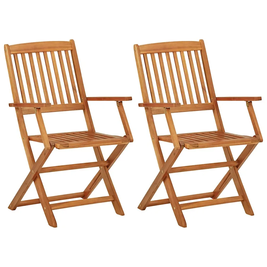 Ensemble à manger de jardin pliable 3 pcs Bois d'acacia solide - 7