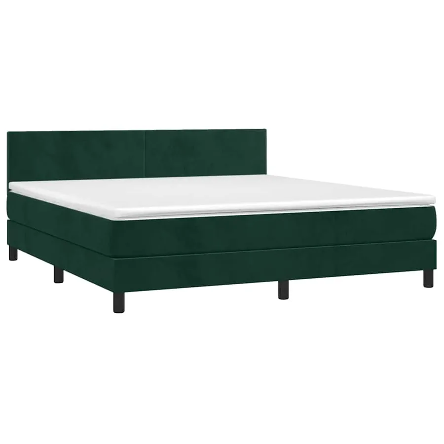 Sommier à lattes de lit et matelas Vert foncé 160x200cm Velours - 3