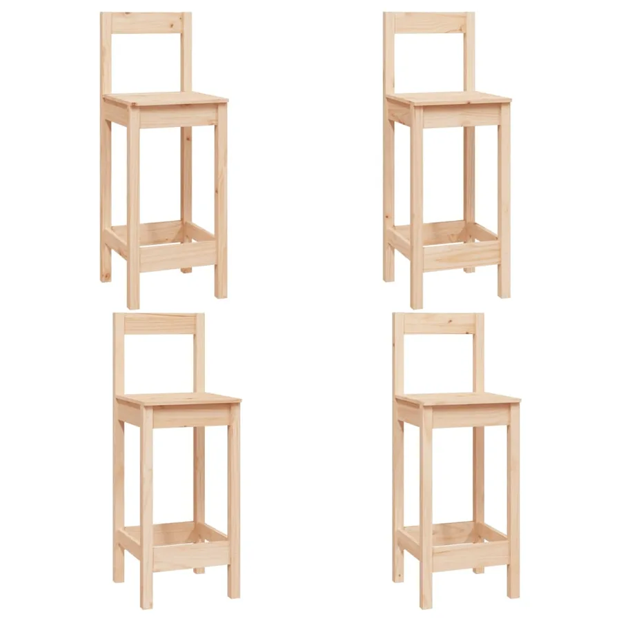 Ensemble de bar 5 pcs Bois de pin massif - 3