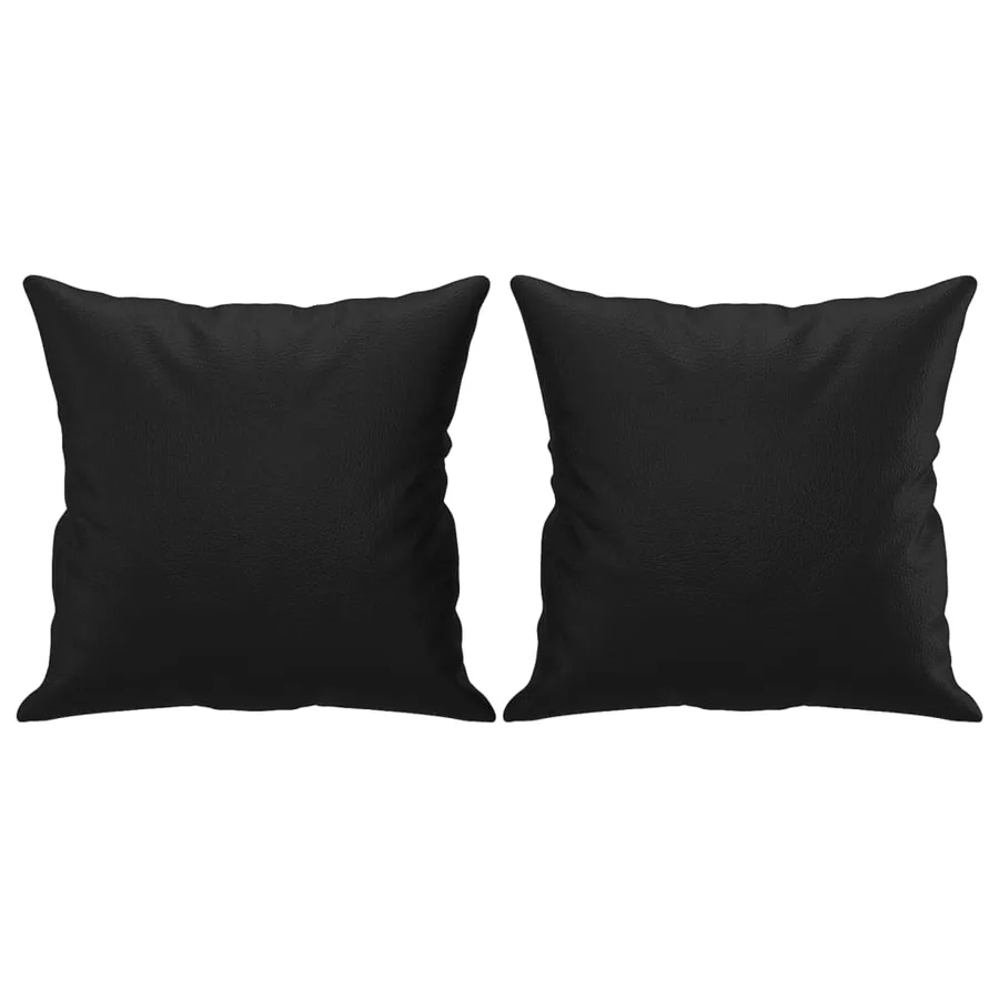 Ensemble de canapés 2 pcs avec coussins noir similicuir - 5