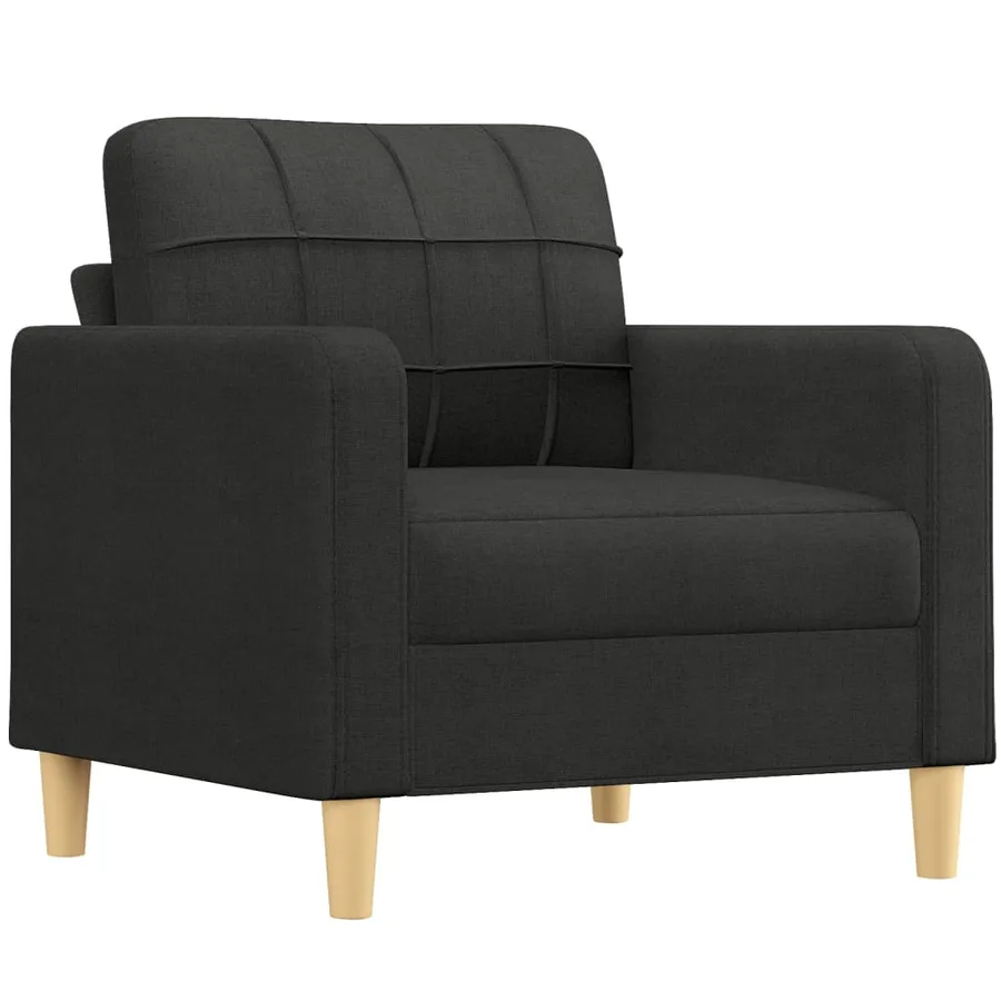 Ensemble de canapés 4 pcs avec coussins noir tissu - 3