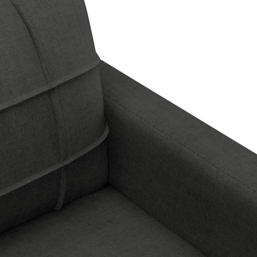 Ensemble de canapés 4 pcs avec coussins noir tissu - 9