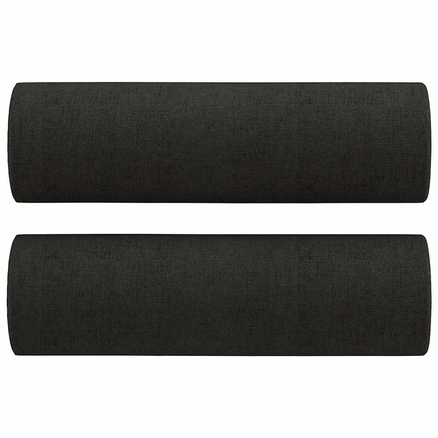 Canapé 2 places avec oreillers décoratifs noir 120 cm tissu - 5