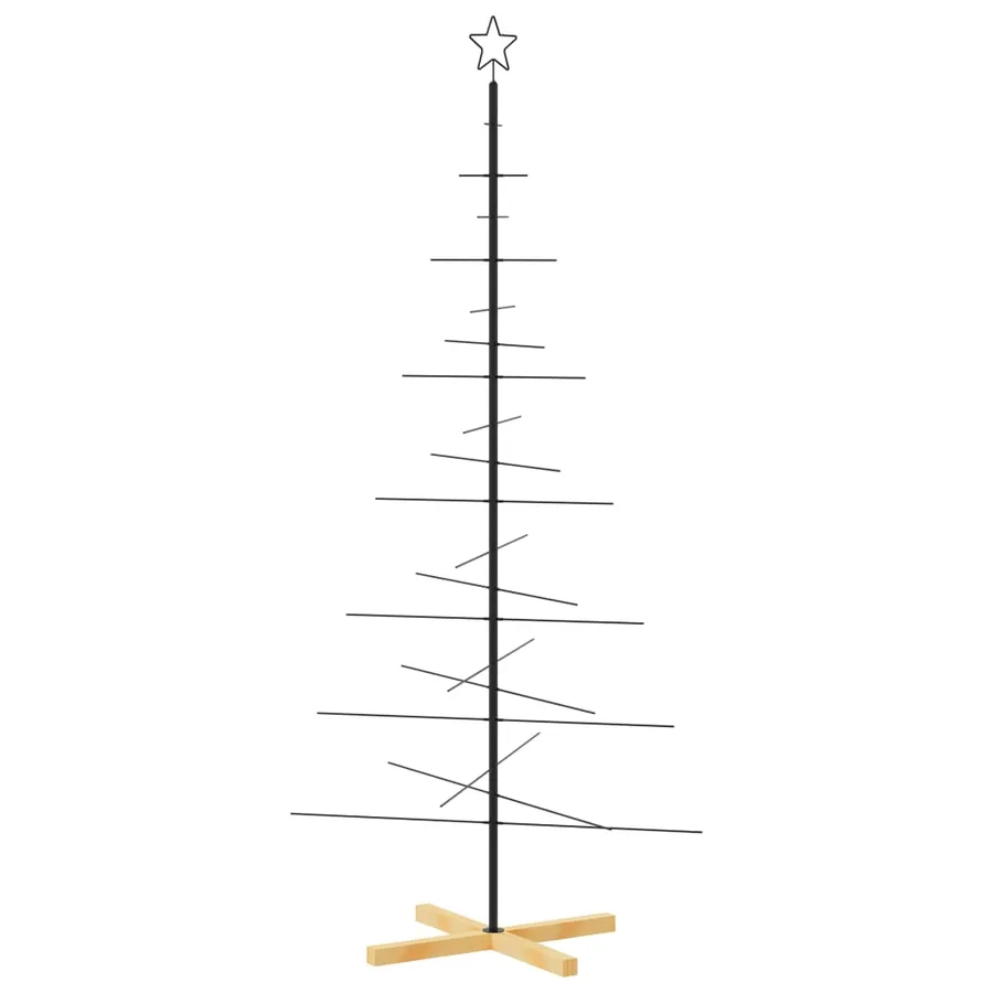 Arbre de Noël en métal avec base en bois noir 180 cm - 2