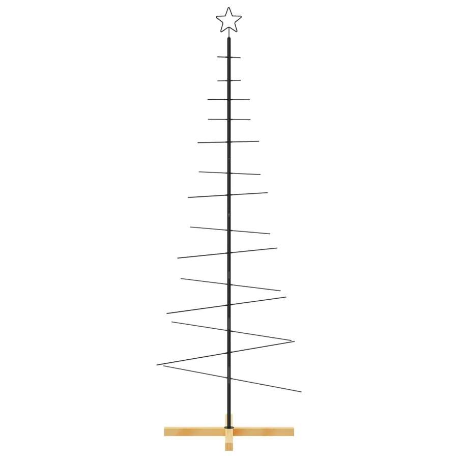 Arbre de Noël en métal avec base en bois noir 180 cm - 3