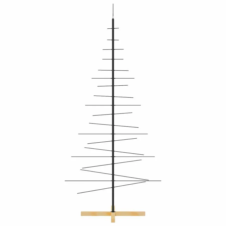 Arbre de Noël en métal avec base en bois noir 180 cm - 4