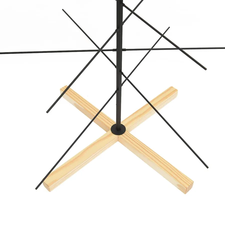 Arbre de Noël en métal avec base en bois noir 180 cm - 6
