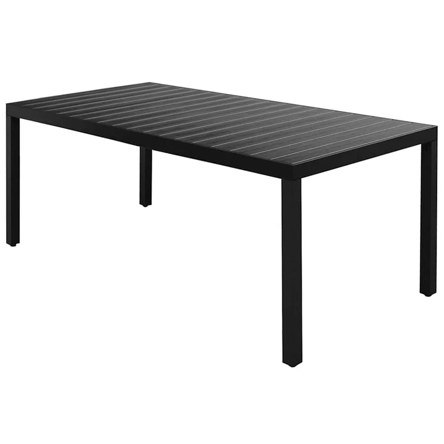 Ensemble à manger de jardin 9 pcs PVC résine tressée noir - 3
