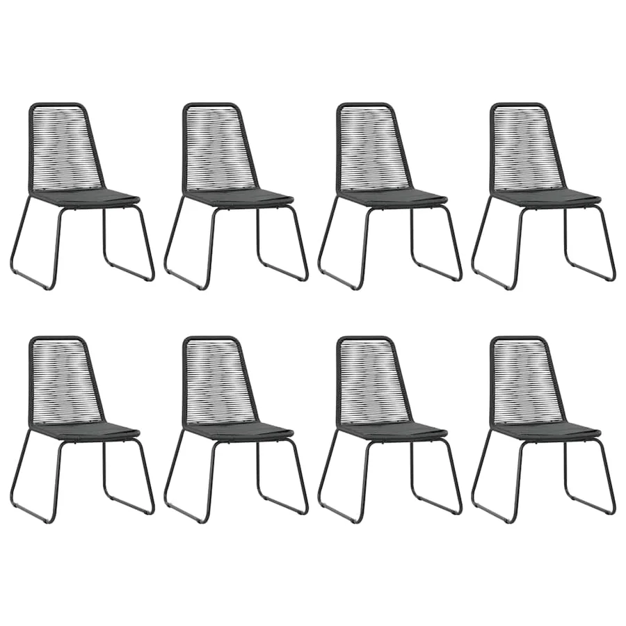 Ensemble à manger de jardin 9 pcs PVC résine tressée noir - 4