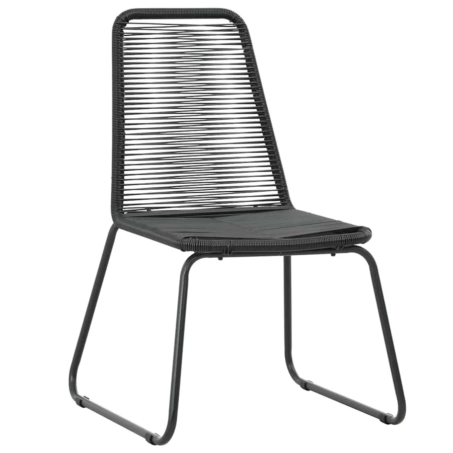 Ensemble à manger de jardin 9 pcs PVC résine tressée noir - 5