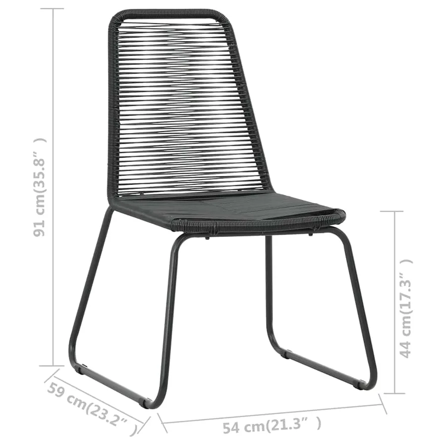 Ensemble à manger de jardin 9 pcs PVC résine tressée noir - 8