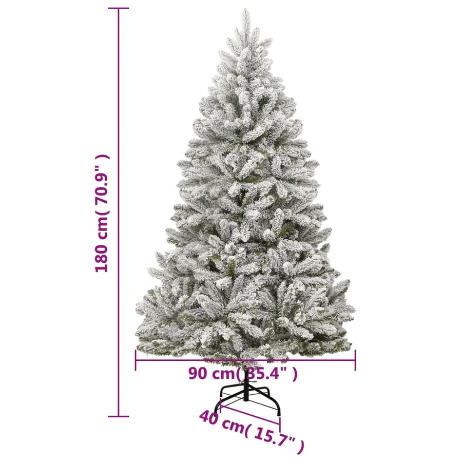 Sapin de Noël artificiel à charnières avec neige floquée 180 cm - 9