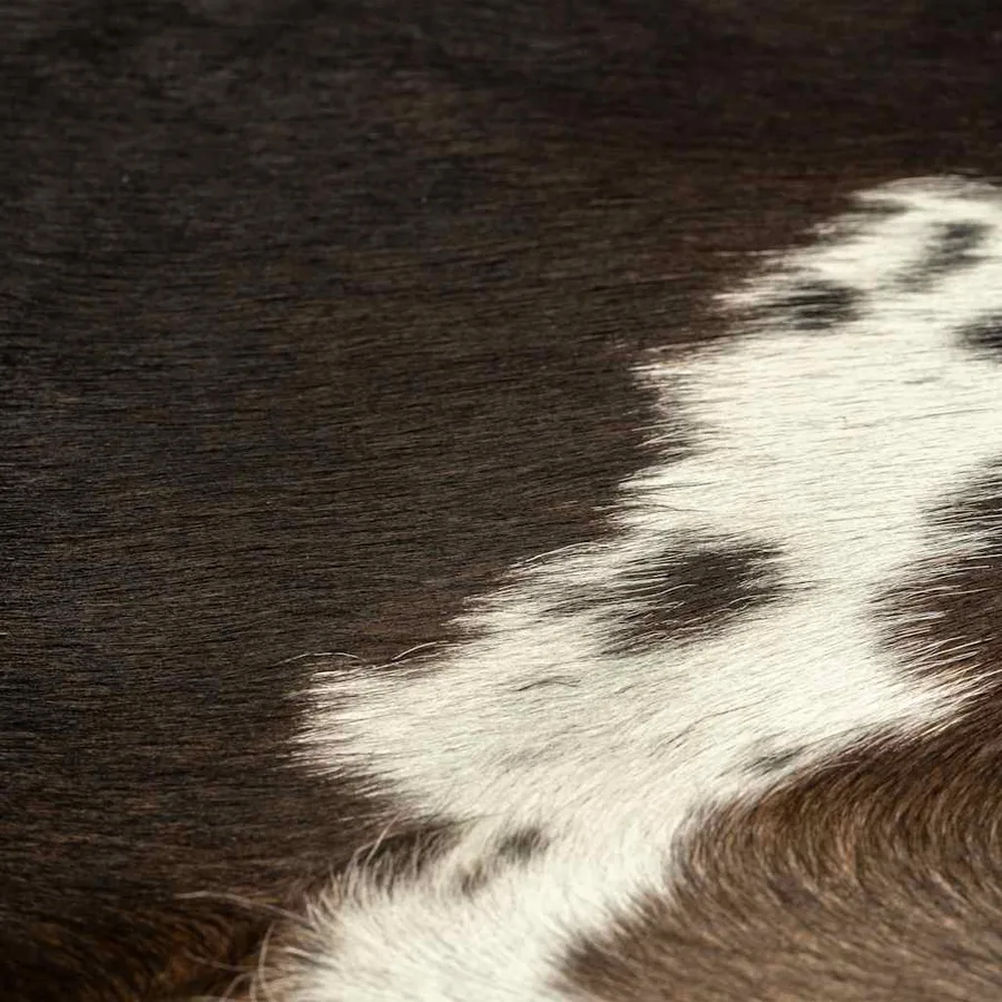 Tapis en peau de vache véritable noir 180x220 cm - 3