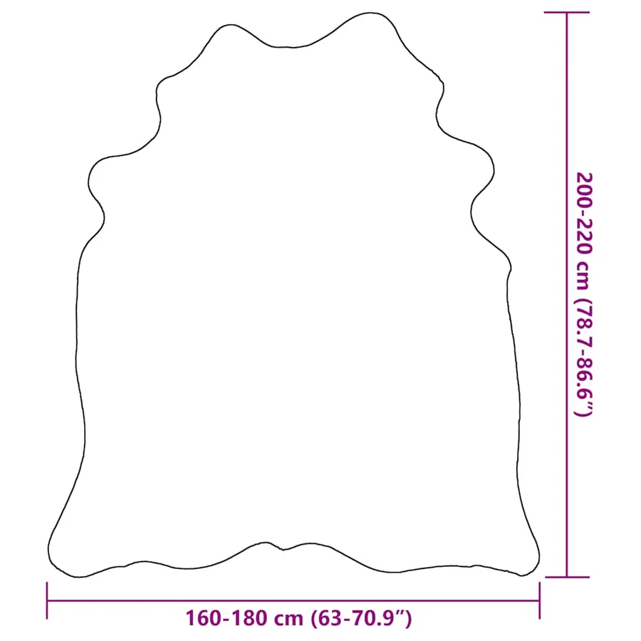 Tapis en peau de vache véritable noir 180x220 cm - 9